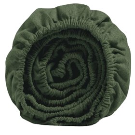 Hoeslaken Velvet Flanel biokatoen Mosgroen Yumeko