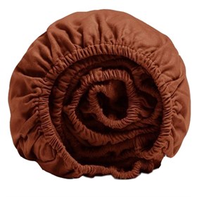 Hoeslaken Velvet Flanel biokatoen Roestbruin Yumeko