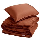 Dekbedovertrekset bio washed katoensatijn Brons Yumeko