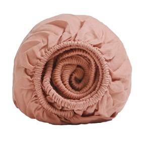 Hoeslaken bio washed katoensatijn Perzik Yumeko