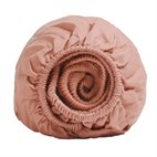 Hoeslaken bio washed katoensatijn Perzik Yumeko