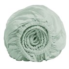 Hoeslaken bio washed katoensatijn Zachtgroen Yumeko