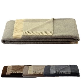 Biologisch Wollen Plaid Wetterstein Tweekleurig 150 x 210 cm Steinbeck