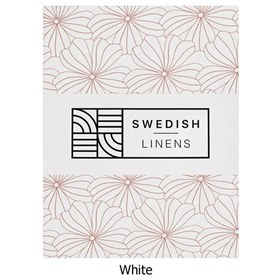 Hoeslaken Biokatoen Percal Flowers White Swedish Linens