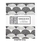 Hoeslaken Biokatoen Percal Rainbows Graphite Grey Swedish Linens