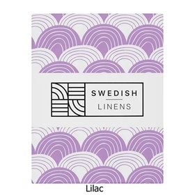 Hoeslaken Biokatoen Percal Rainbows Lilac Swedish Linens