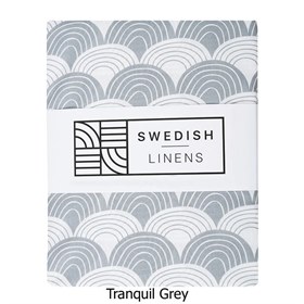 Hoeslaken Biokatoen Percal Rainbows Tranquil Grijs Swedish Linens