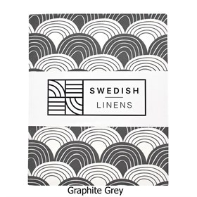 Biokatoen Percal Hoeslaken Rainbows 90x200 Graphite Grey Swedish Linens