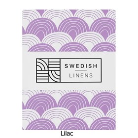 Biokatoen Percal Hoeslaken Rainbows 90x200 Lilac Swedish Linens