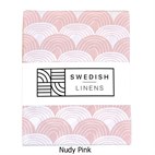 Biokatoen Percal Hoeslaken Rainbows 90x200 Nudy Pink Swedish Linens