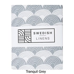 Biokatoen Percal Hoeslaken Rainbows 90x200 Tranquil Gray Swedish Linens