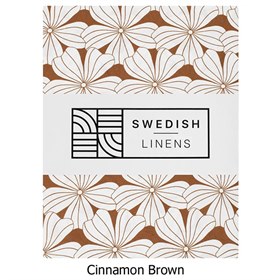 Biokatoen Percal Hoeslaken Flowers 90x200 Cinnamon Brown Swedish Linens