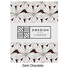 Biokatoen Percal Hoeslaken Flowers 90x200 Dark Chocolate Swedish Linens
